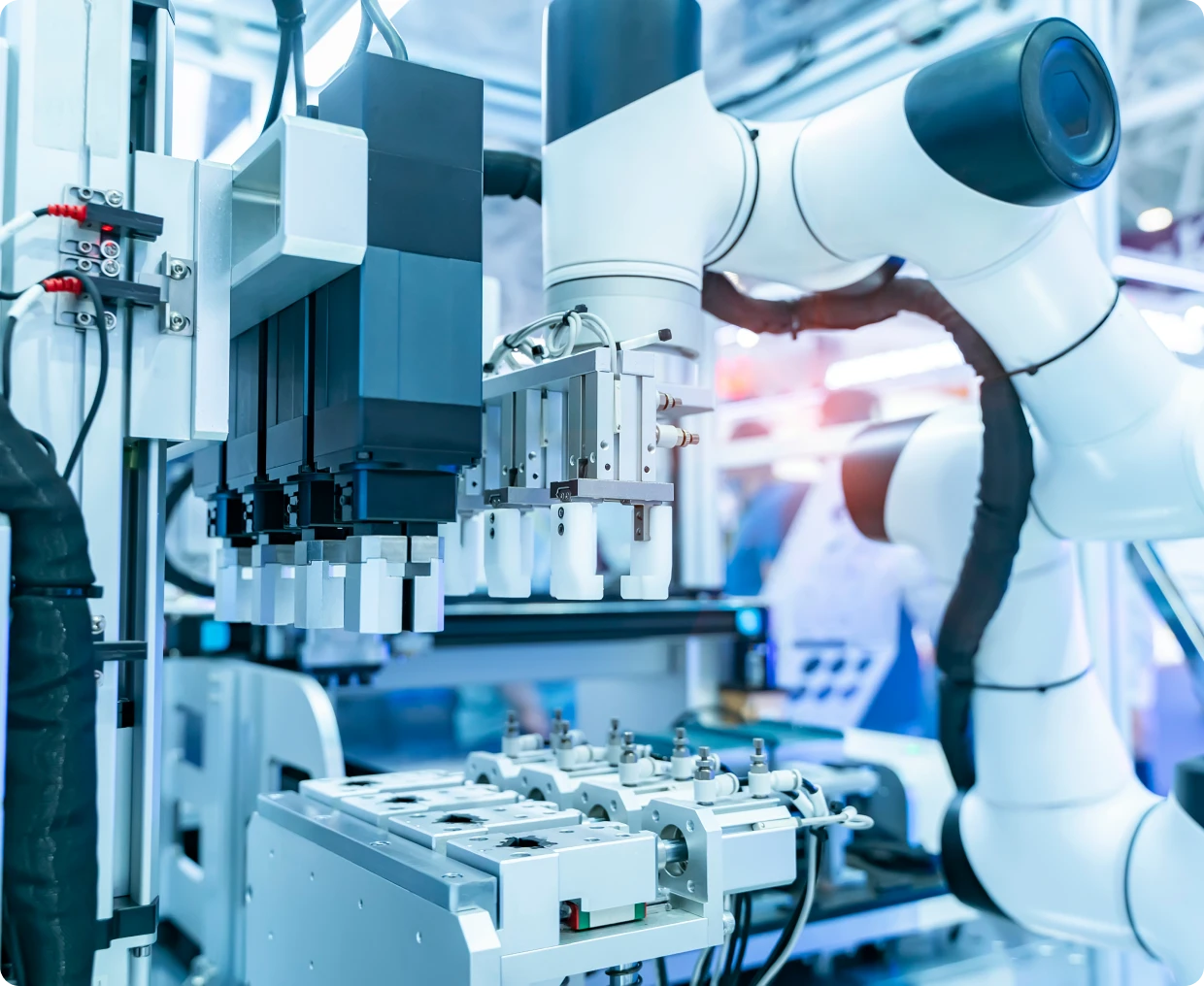 Automated machinery in industrial setting