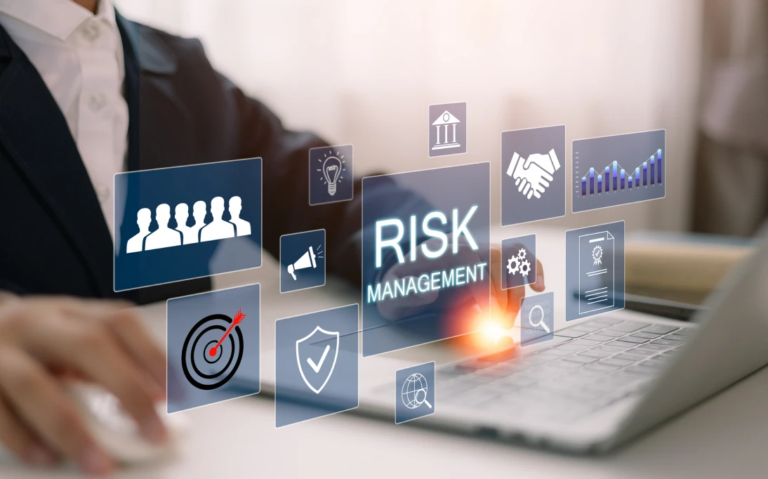 Risk management concept with virtual interface