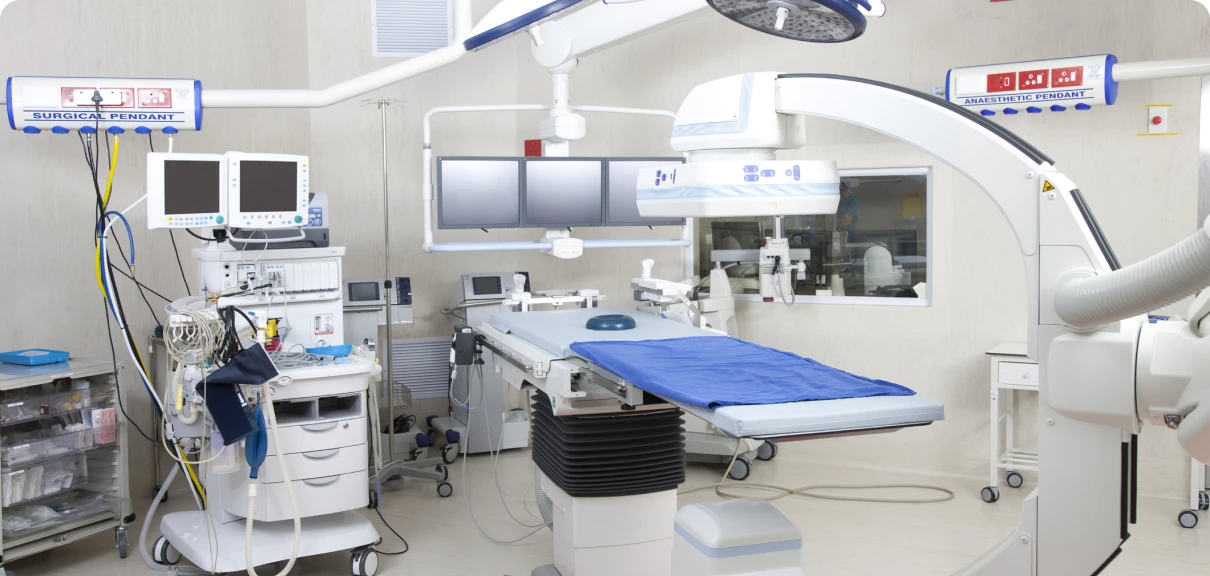 Hospital operating theater setup